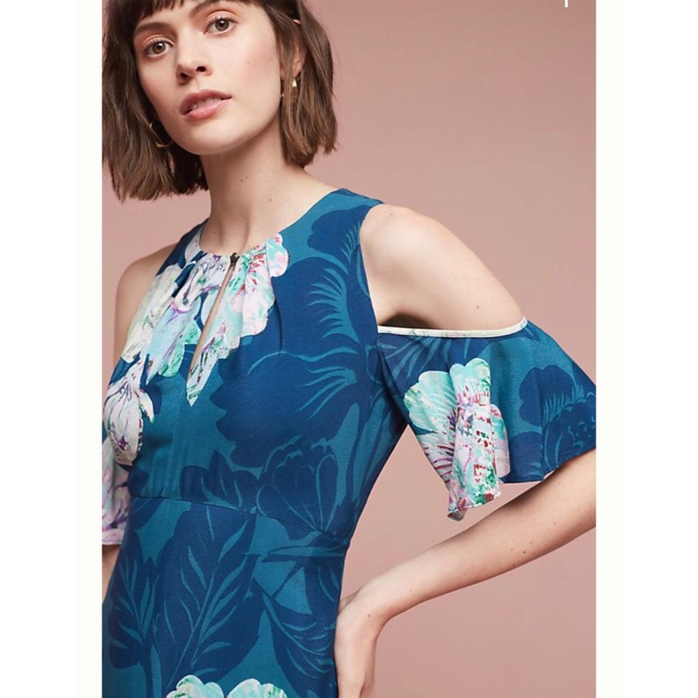 Anthropologie Maeve Elia Open Shoulder Dress - Picture 7 of 8